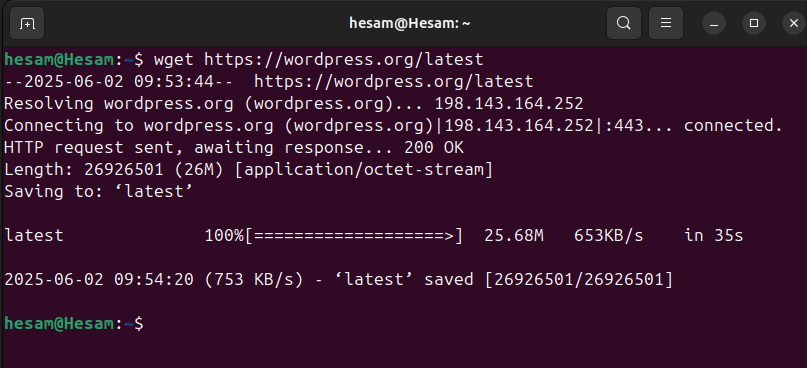 دستور wget در لینوکس