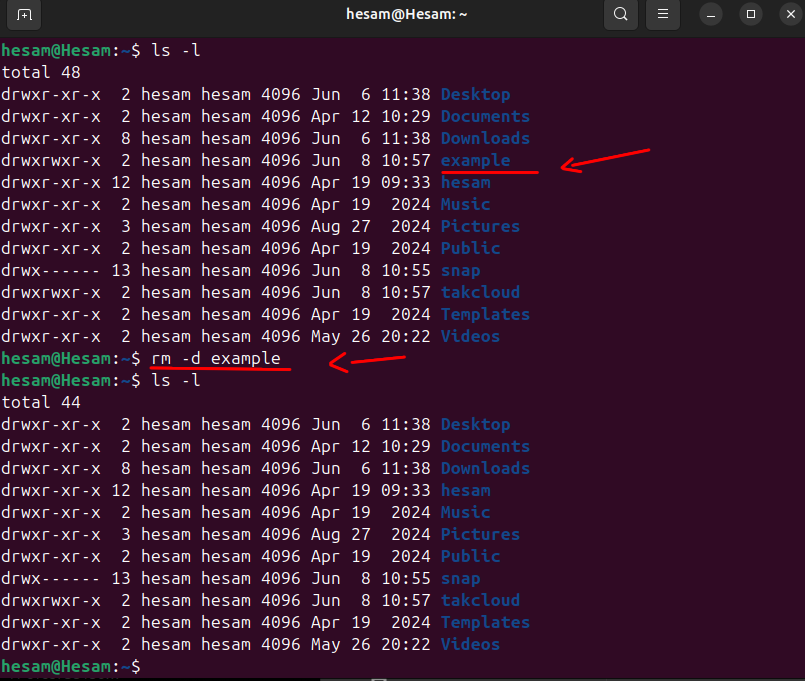 remove directory linux